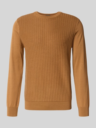 Strellson Regular Fit Strickpullover aus Baumwolle Modell 'ADRIAN' Camel 2