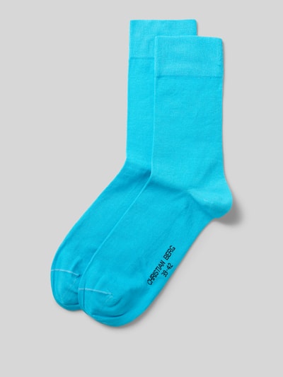 Christian Berg Men Socken mit Label-Detail Aqua 1