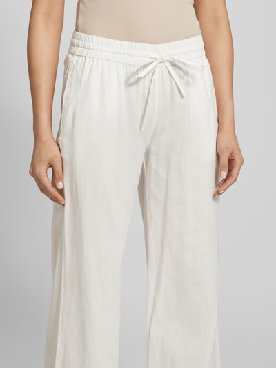 Fransa Spodnie materiałowe z szeroką nogawką i elastycznym pasem model ‘Maddie’ Biały 3