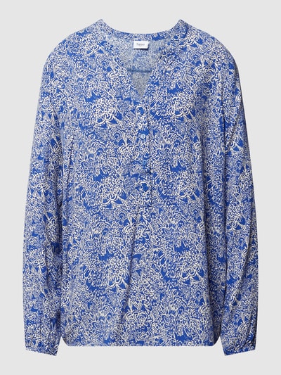 Saint Tropez Blouse met all-over motief, model 'Eda' Oceaanblauw - 2