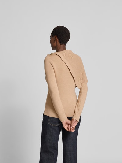 Rabanne Wollpullover in Strick-Optik Beige 5