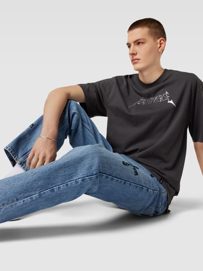 Review Baggy Jeans mit Crucifix-Stitching Blau 3