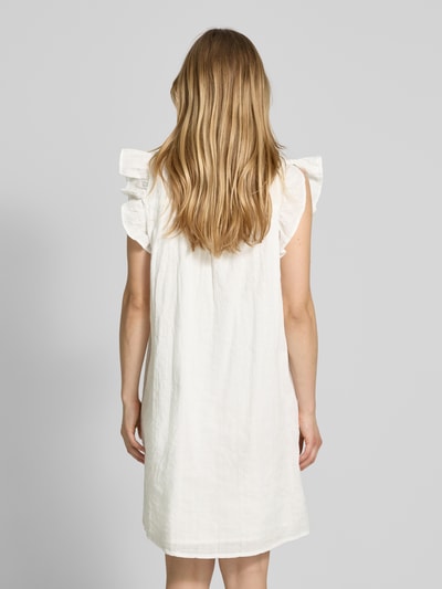 mbyM Knielange jurk met volants, model 'Gemala' Wit - 5