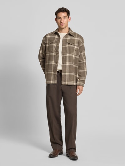 SELECTED HOMME Regular fit overhemdjack met wol, model 'LOSEPABLO' Beige - 1