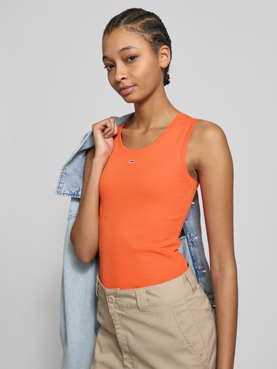 Tommy Jeans Tanktop met boothals, model 'ESSENTIALS' Koraal - 3