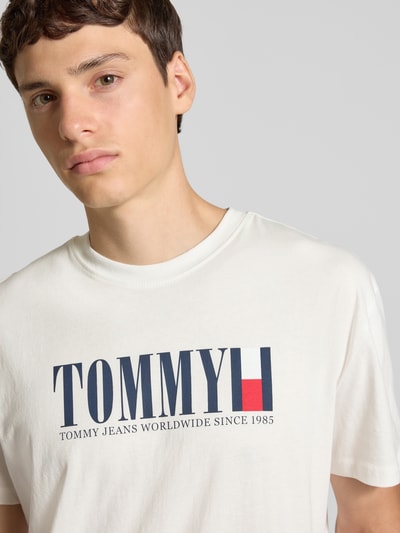 Tommy Jeans Regular Fit T-Shirt aus reiner Baumwolle Offwhite 3