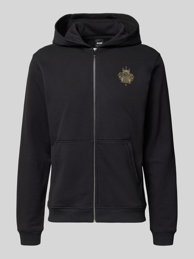 BOSS Regular fit sweatjack van puur katoen, model 'ZIXI_CNY' Zwart - 1