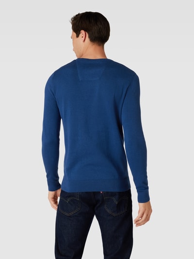 Tom Tailor Gebreide pullover met labelstitching, model 'BASIC' Koningsblauw - 5