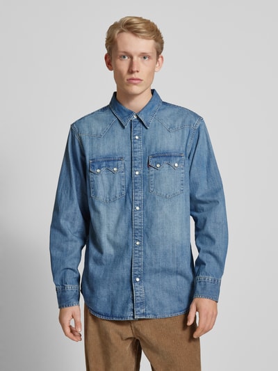 Levi's® Freizeithemd mit Druckknopfleiste Jeansblau 4