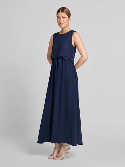VILA Avondjurk met kant en ronde hals model 'MILINA LACE' Marineblauw - 1