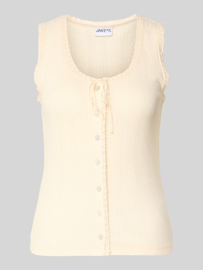 Jake*s Casual Top met bandjes met ronde hals en knoopsluiting Beige - 2