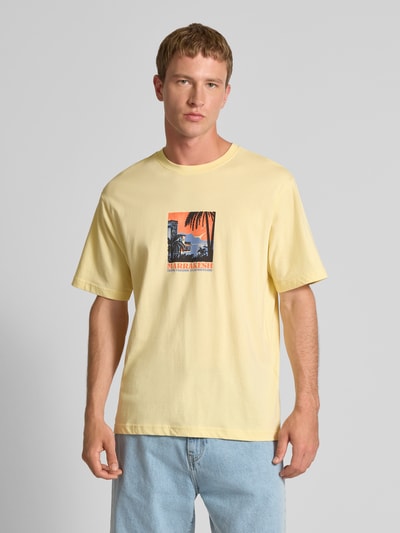 Only & Sons Relaxed fit T-shirt van puur katoen, model 'BEANE' Geel - 4