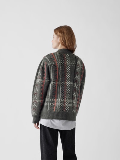 Lala Berlin Pullover mit Kufiya-Muster Dunkelgrau 5