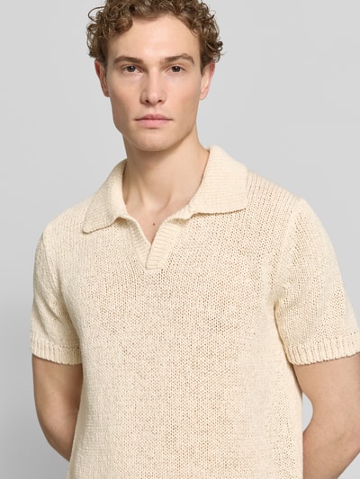 Marc O'Polo Regular Fit Strick-Shirt mit Polokragen Offwhite 3