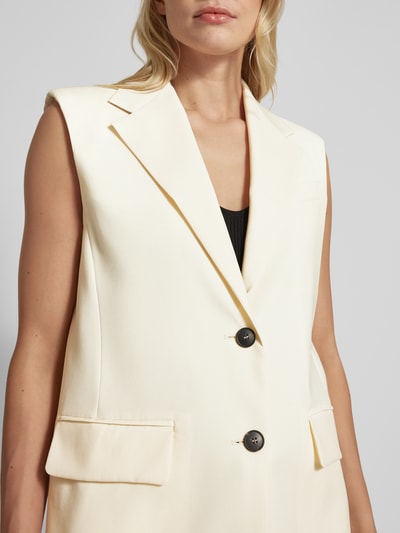 Weekend Max Mara Linnen gilet met reverskraag, model 'DONNA' Offwhite - 3