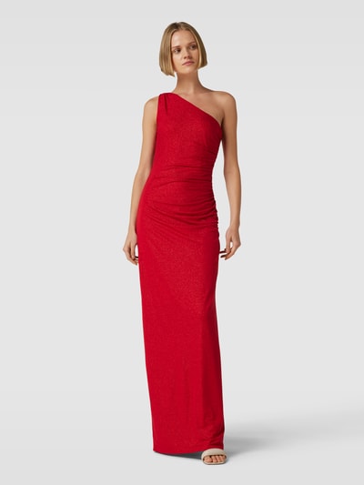 Jake*s Cocktail Abendkleid mit seitlicher Raffung Rot Melange 4