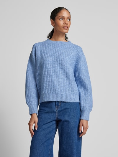 Tom Tailor Loose Fit Strickpullover mit Paillettenbesatz Hellblau 4