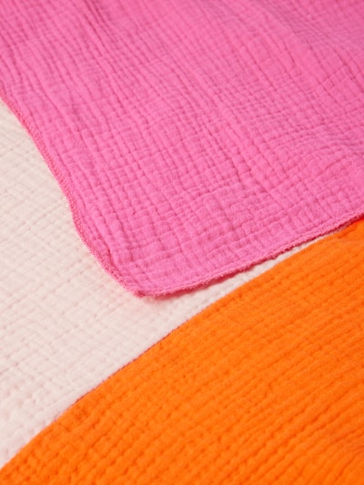 Milano Italy Schal aus reiner Baumwolle in Crinkle-Optik Orange 3