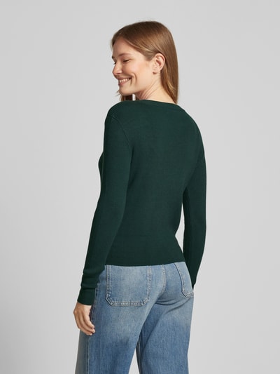 Vila Gebreide pullover met ronde hals, model 'COMFY' Flessengroen - 5