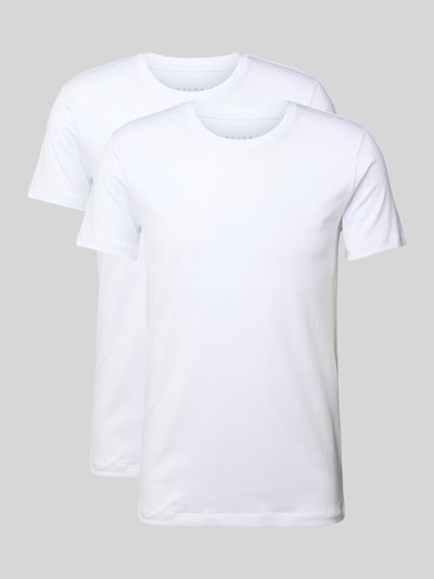 Falke Slim Fit T-Shirt mit Rundhalsausschnitt Modell 'Daily Comfort' Weiss 1