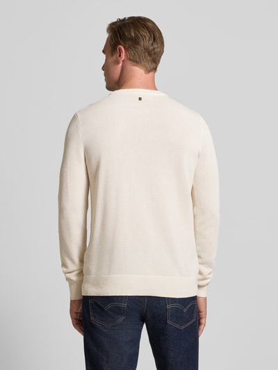 PME Legend Strickpullover mit Logo-Stitching Modell 'Ricecorn' Offwhite 5