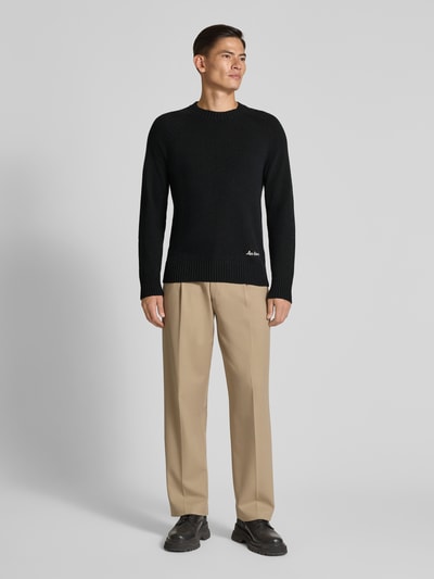 Les Deux Sweter z dzianiny z prążkowanymi wykończeniami Czarny 1