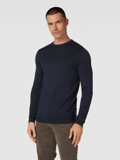 Christian Berg Men Shirt met lange mouwen van wolmix Marineblauw - 4