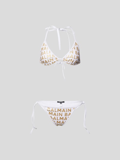 Balmain Bikini-Set mit Allover-Logo Weiß 2