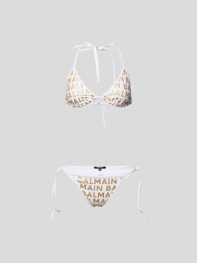 Balmain Bikini-Set mit Allover-Logo Weiss 2