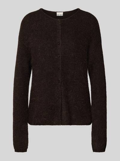 ICHI Kurtka z dzianiny z okrągłym dekoltem model ‘KAMARA’ Ciemnobrązowy 2