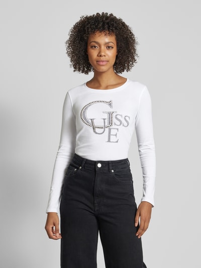 Guess Longsleeve mit Strasssteinbesatz Weiss 4