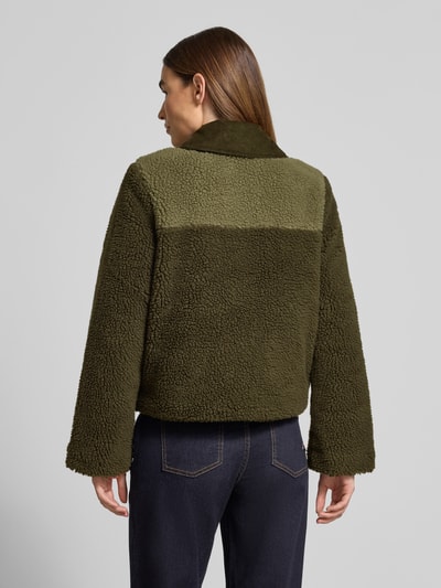 Barbour Regular Fit Fleecejacke mit Cord-Kragen Modell 'MALENA' Oliv 5