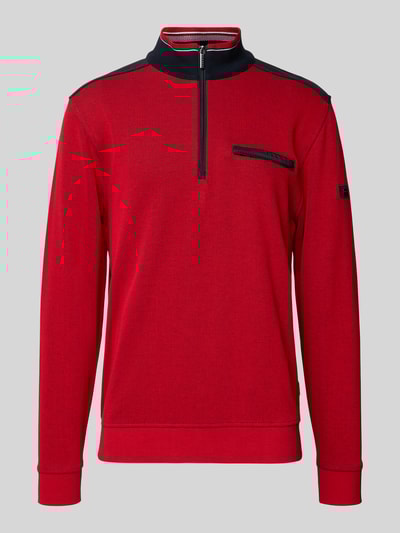 bugatti Sweatshirt met opstaande kraag, model 'Selanik' Rood - 2