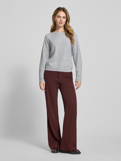 Vero Moda Regular Fit Strickpullover mit Crew Neck Modell 'DOFFYSHINE' Hellgrau 1