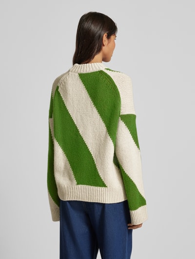 Armedangels Gebreide pullover met ribboorden, model 'SADNAA' Grasgroen - 5