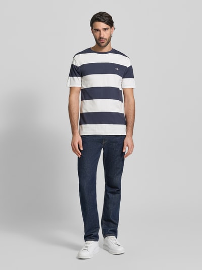 GANT Regular Fit T-Shirt mit Logo-Print Modell 'BAR' Offwhite 1