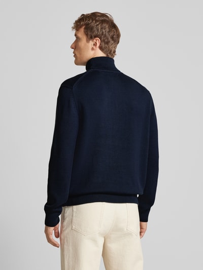 Gant Gebreide pullover met labelstitching Marineblauw - 5