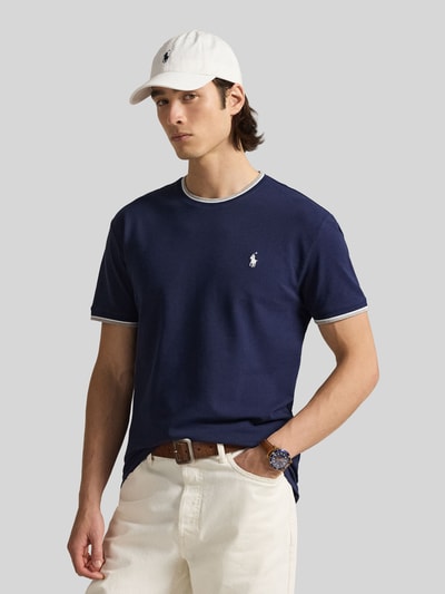 Polo Ralph Lauren Regular Fit T-Shirt aus Baumwoll-Mix mit Kontraststreifen Marine 4