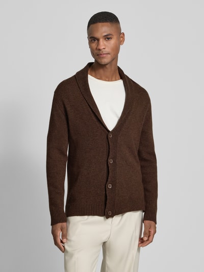 Lindbergh Kurtka z dzianiny z listwą guzikową Ciemnobrązowy 4