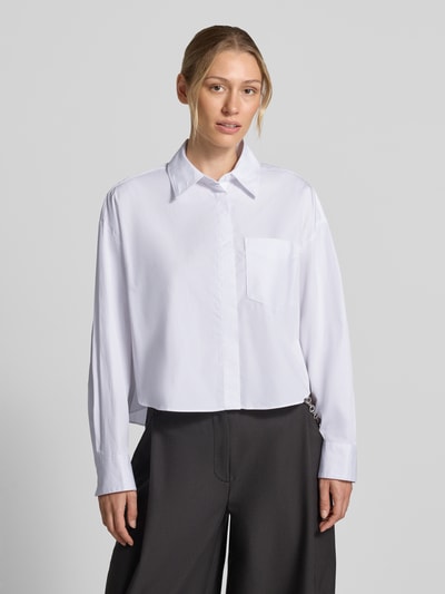 MANGO Relaxed Fit Hemdbluse aus Viskose-Mix Modell 'Anna' Offwhite 4