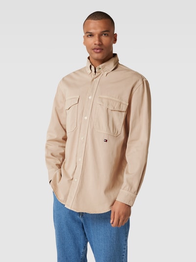 Tommy Hilfiger Freizeithemd mit Logo-Stitching Modell 'ARCHIVE' Beige 4