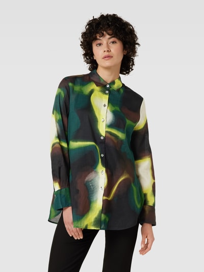 s.Oliver BLACK LABEL Blouse met all-over print Flessengroen - 4