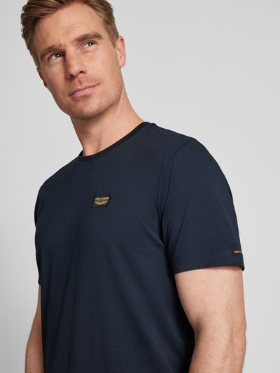 PME Legend T-shirt met labelpatch, model 'GUYVER' Marineblauw - 3