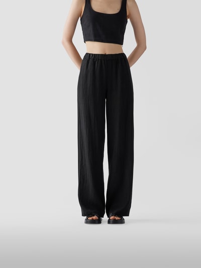 Honorine Leinenhose mit Eingrifftaschen Schwarz 4