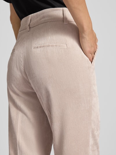 CAMBIO Wide fit corduroy broek met persplooien, model 'Amelie' Beige - 3