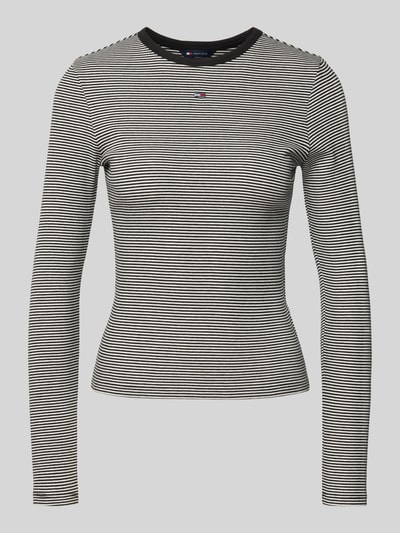 Tommy Jeans Slim fit shirt met lange mouwen van katoenmix Zwart - 1