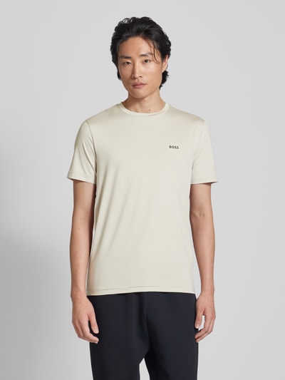 BOSS Green T-shirt met labelprint Beige - 4