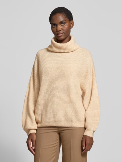 GUIDO MARIA KRETSCHMER WOMAN Oversized gebreide pullover met col, model 'Insa' Beige - 4
