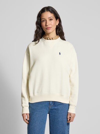 Polo Ralph Lauren Oversized Sweatshirt mit Label-Stitching Offwhite 4