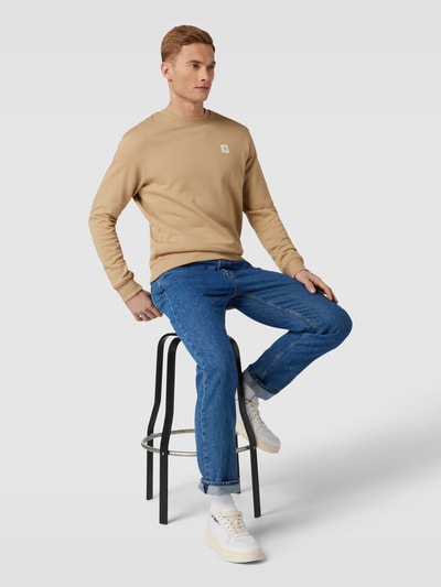 Scotch & Soda Bluza z naszywką z logo model ‘Essentials’ Beżowy 1